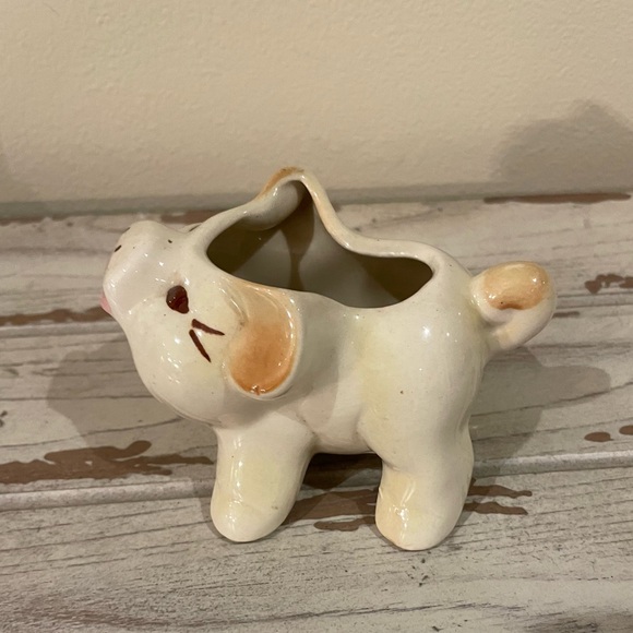 Vintage Ceramic Pig Decor Figurine Mid-Century Style Ceramics Planter Container - Picture 2 of 9
